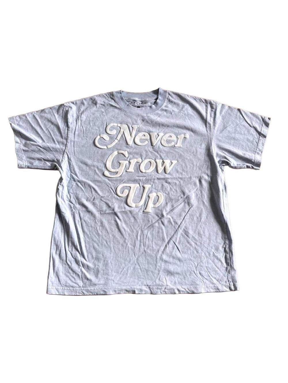 PacSun Light Blue 'Never Grow Up' Puff Print T-Shirt